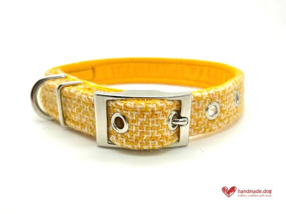 Lemon Sherbet 'Harris Tweed' Dog Collar