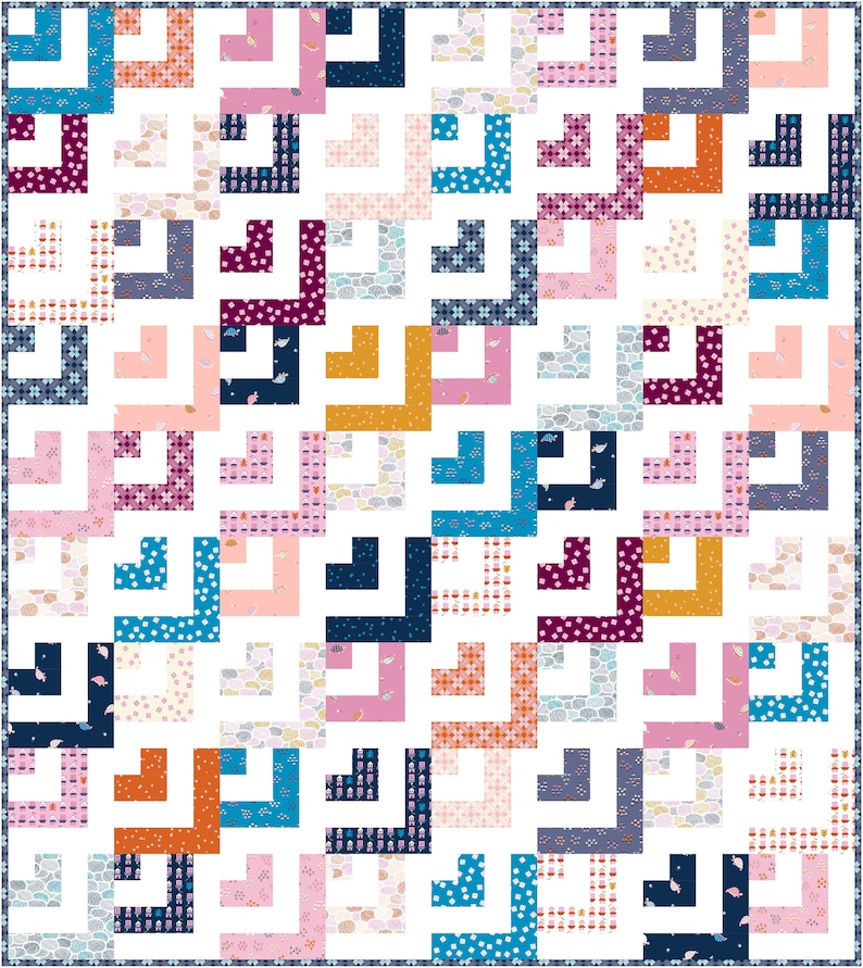 Log Jam PDF Digital Quilt Pattern by Pieced Just Sew, Jelly Roll or Fat Quarter Friendly image 2