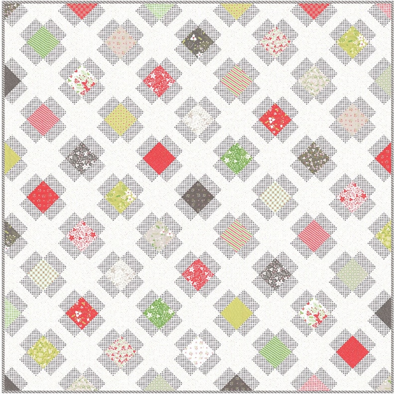 Garden Charm PDF Digital Quilt Pattern by Pieced Just Sew Charm Pack or Fat Quarter Friendly