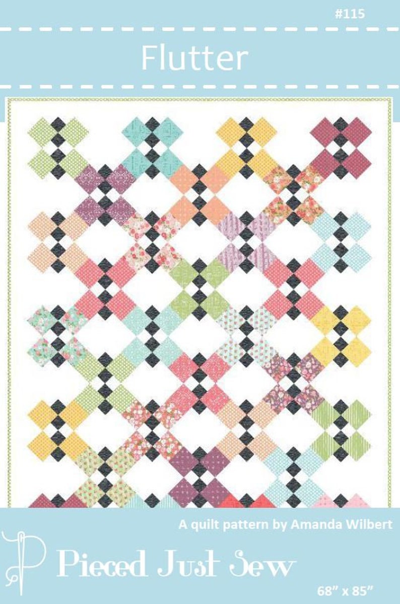 Flutter PDF Digital Quilt Pattern by Pieced Just Sew, Layer Cake Friendly image 3