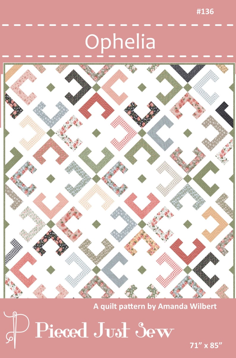 Ophelia PDF Digital Quilt Pattern by Pieced Just Sew, Jelly Roll or Fat Quarter Friendly image 2