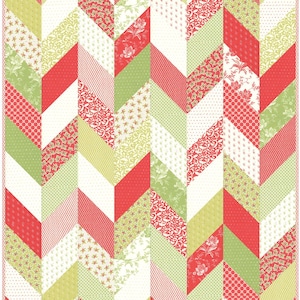 Scrappy Herringbone PDF Digital Quilt Pattern by Pieced Just Sew, Layer Cake Friendly