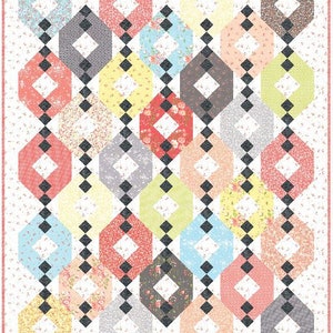 Digitalt quiltmönster för kvällsglöd i PDF-format av Pieced Just Sew, Layer Cake, Charm Pack, Fat Quarter Friendly