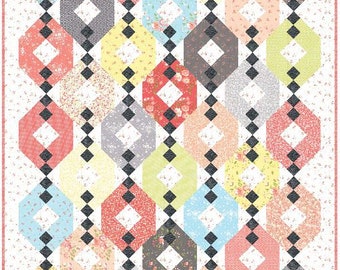 Evening Glow PDF Digital Quilt Pattern by Pieced Just Sew, Layer Cake, Charm Pack, Fat Quarter Friendly