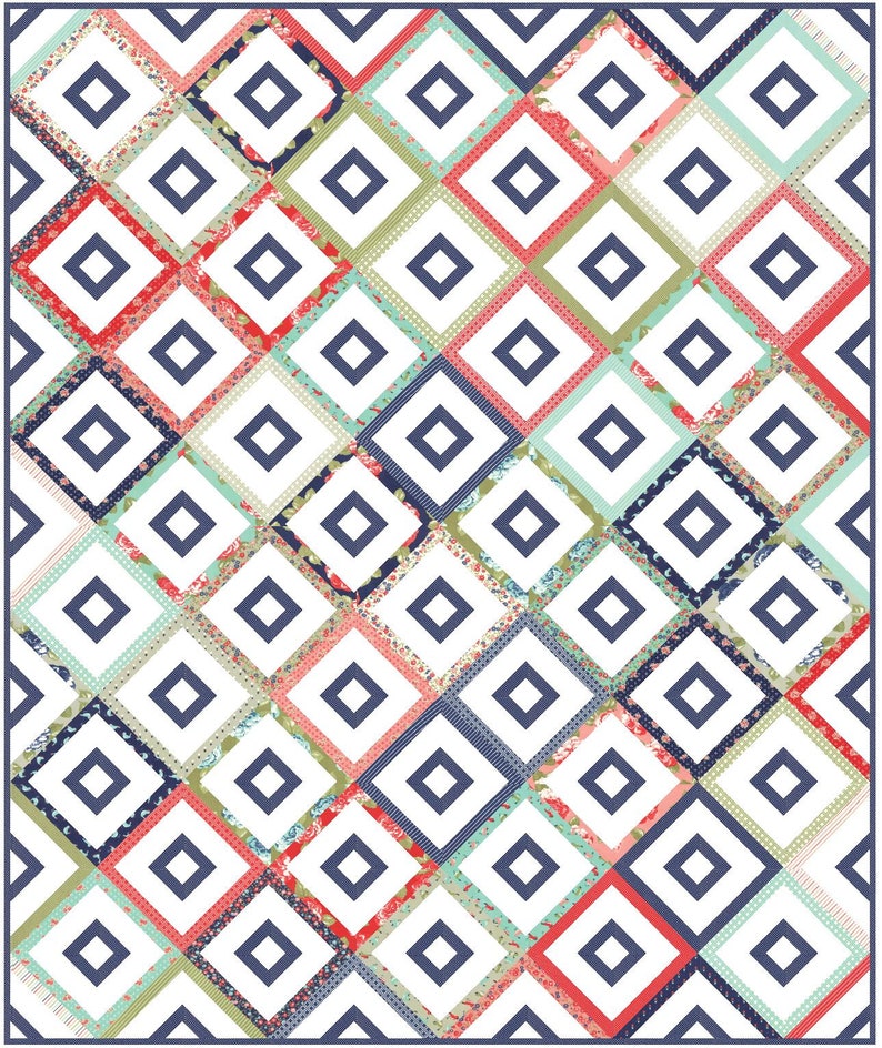 Honey Squares PDF Digital Quilt Pattern by Pieced Just Sew, Honey Bun or Fat Quarter Friendly image 2