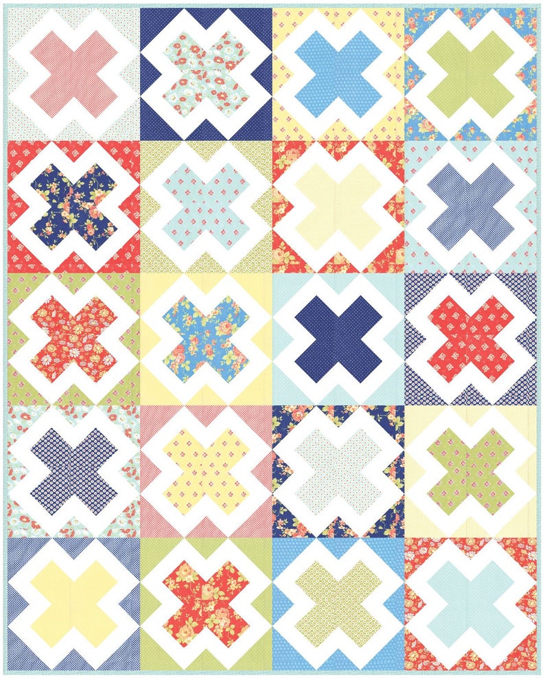 Treasure Hunt PDF digitaal quiltpatroon van Pieced Just Sew, Fat Quarter Friendly afbeelding 1