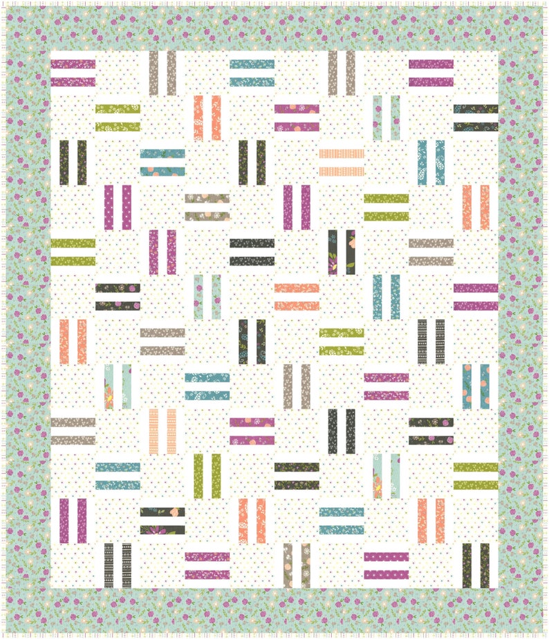 Sandalwood PDF Digital Quilt Pattern by Pieced Just Sew, Honey Bun, Fat Quarter, or Fat Eighth Friendly image 2