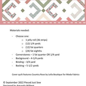 Ophelia PDF PDF Digital Quilt Pattern von Pieced Just Sew, Jelly Roll oder Fat Quarter freundlich Bild 3