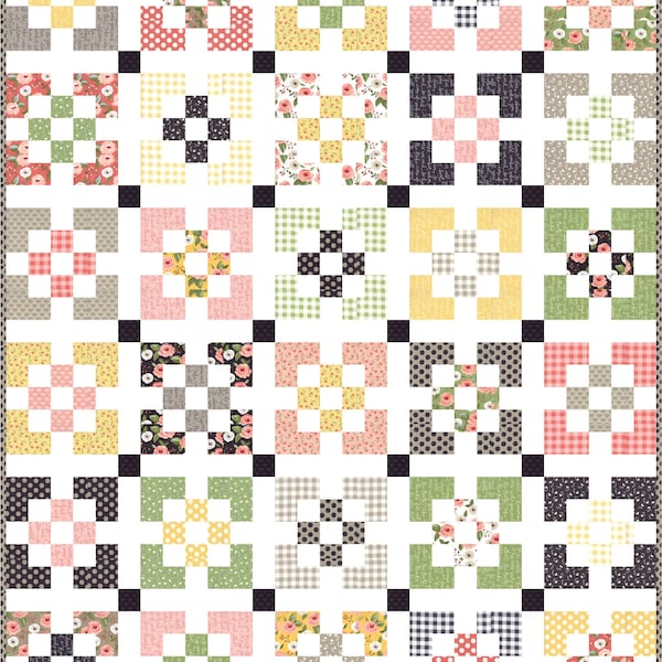 Window Box PDF Digital Quilt Pattern by Pieced Just Sew, Jelly Roll Friendly