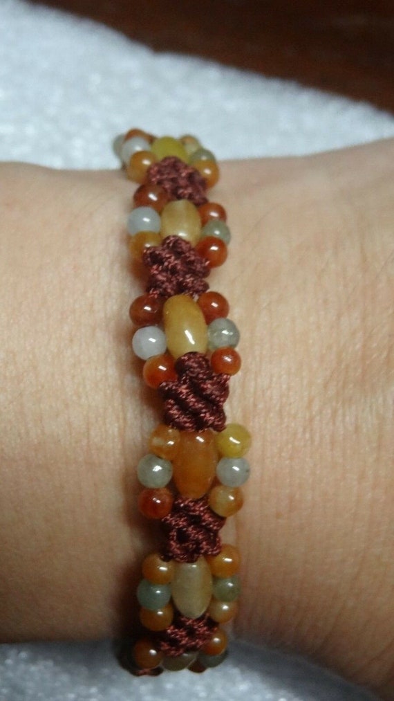 JB038 - Chinese Jadeite Bracelet - Multi - Beads … - image 4