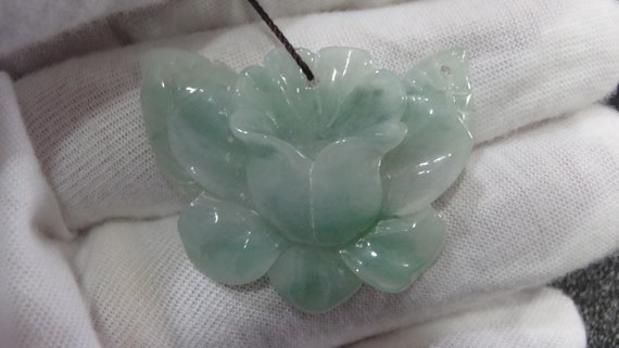 2401-001 - Polished Translucent Jadeite Flower - … - image 2