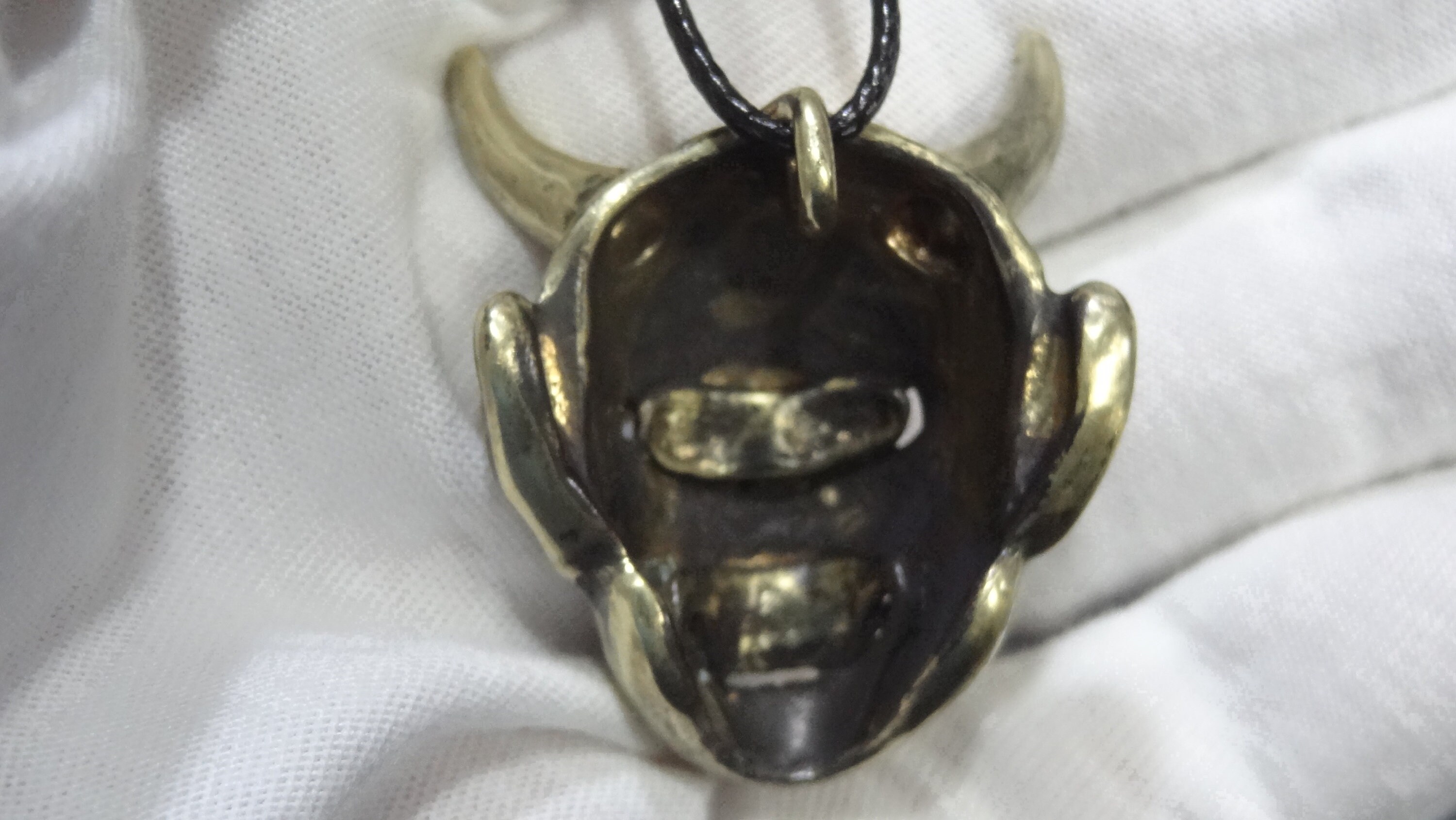 ★さん専用 1905-19 - Solid Brass Pendant - Japanese Noh Mask Hannya