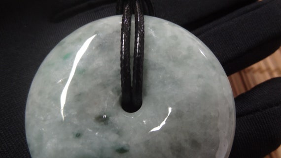 JN033 - Polished Jadeite Pendant - Donut Bi Circu… - image 3