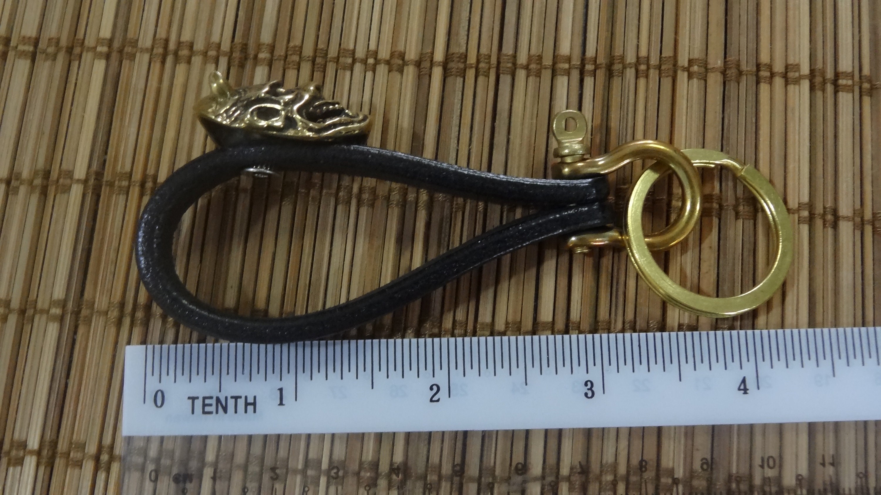 最新な 2004-07 - Leather Keychain With Screwback Brass Concho 手提げ・レッスンバッグ・入園グッズ