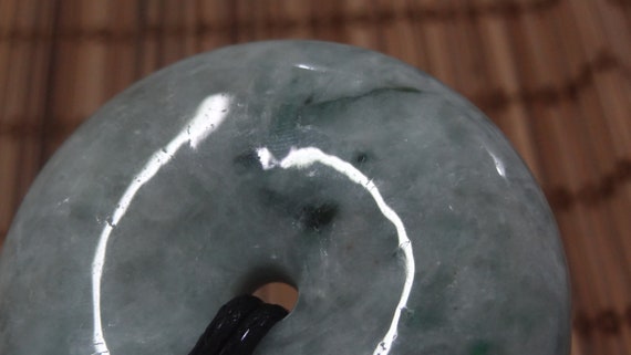 JN033 - Polished Jadeite Pendant - Donut Bi Circu… - image 8