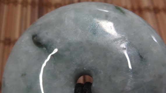 JN033 - Polished Jadeite Pendant - Donut Bi Circu… - image 9