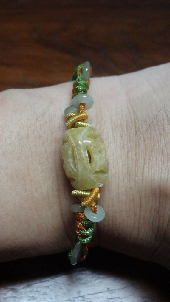 JB032 - Chinese Jadeite Bracelet - Barrel - Chinese Knot - Etsy