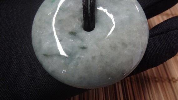 JN033 - Polished Jadeite Pendant - Donut Bi Circu… - image 4