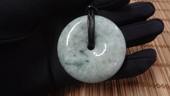 JN033 - Polished Jadeite Pendant - Donut Bi Circu… - image 2