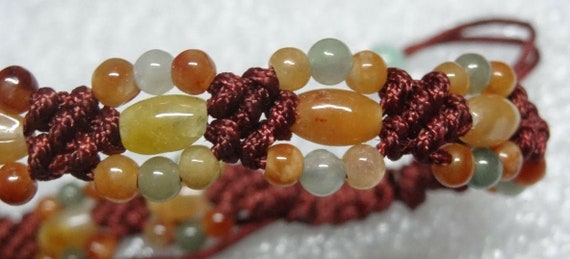JB038 - Chinese Jadeite Bracelet - Multi - Beads … - image 2