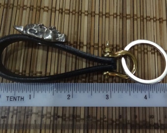 2004-06 - Leather Keychain With Screwback Silver-plated