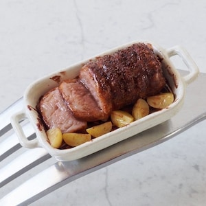 Miniature Roast Pork and Potatoes - Scale 1:12