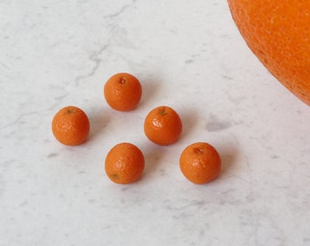 5x Cute Miniature Navel Oranges - Scale 1:12