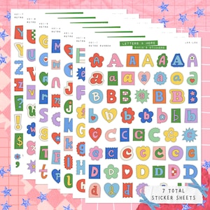 LOT de lettres alphabet rançon rétro • Feuilles d'autocollants pour journal indésirable • Stickers typographie • Stickers album • Vision Board • Esthétique rétro