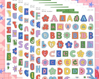 Retro Lösegeld Alphabet Buchstaben SET • Junk Journal Aufkleber • Typografie Aufkleber • Scrapbook Aufkleber • Vision Board • Retro Ästhetik