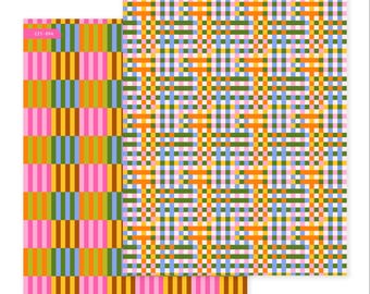 Colorblock intrecciato • Carta per scrapbooking • Carta da bricolage bifacciale • Carta fantasia • Junk journal, creazione di biglietti fai da te, scrapbooking, effimeri