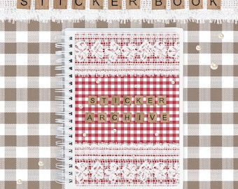 Klistermärkesbok • Klistermärkesarkiv • Återanvändbart klistermärkesalbum • Förvaringsbok 5x7 eller 4x6 • För skräpjournal, planerare, Bujo med mera