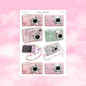 Y2K Cameras • Junk Journal Sticker Sheet • Trinkets & Tidbits • Scrapbook Stickers • Vision Board • Ephemera Stickers