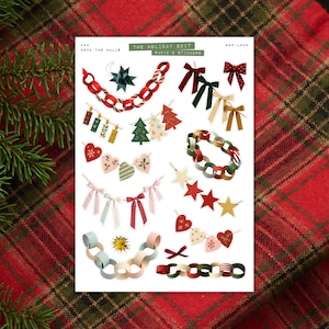 Deck the Halls • The Holiday Edit • Junk Journal Sticker Sheet • Trinkets & Tidbits • Scrapbook Stickers • Vision Board • Vintage Aesthetic