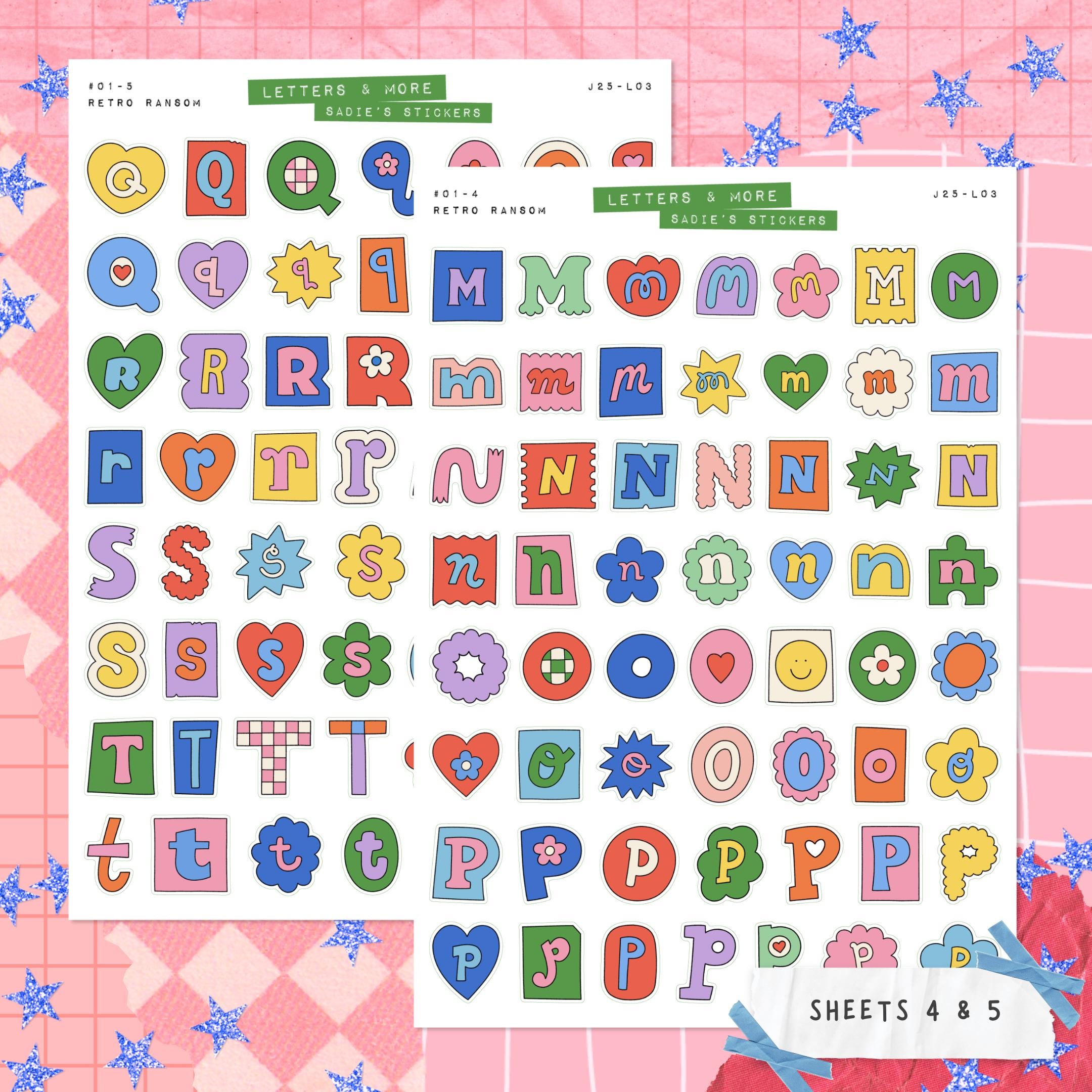 Retro Ransom Alphabet Letters SET • Junk Journal Sticker Sheets ...