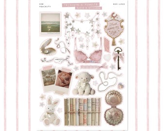 Feminity Aesthetic Trinkets • Junk Journal Sticker Sheet • Trinkets & Tidbits • Scrapbook Stickers • Vision Board • Pink Objects
