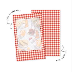 Red Gingham • Instax Mini Frame Wrap • Vinyl Frame Sticker for Photo Prints • Full Coverage • Junk Journal • Scrapbook • Photo Album