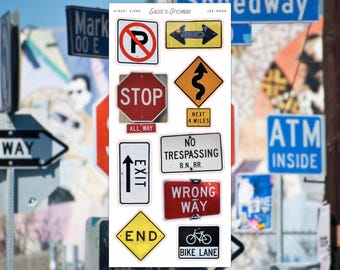 Street Signs • Junk Journal Sticker Sheet • Trinkets & Tidbits • Scrapbook Stickers • Vision Board • Journal Deco
