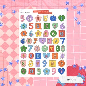 Retro Ransom Numbers SET • Junk Journal Sticker Sheets • Typography ...