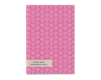 Sugar Sweet • Scrapbooking Paper Booklet • Double Sided Craft Paper • Patterned Paper • Junk Journal, Scrapbook Paper Book