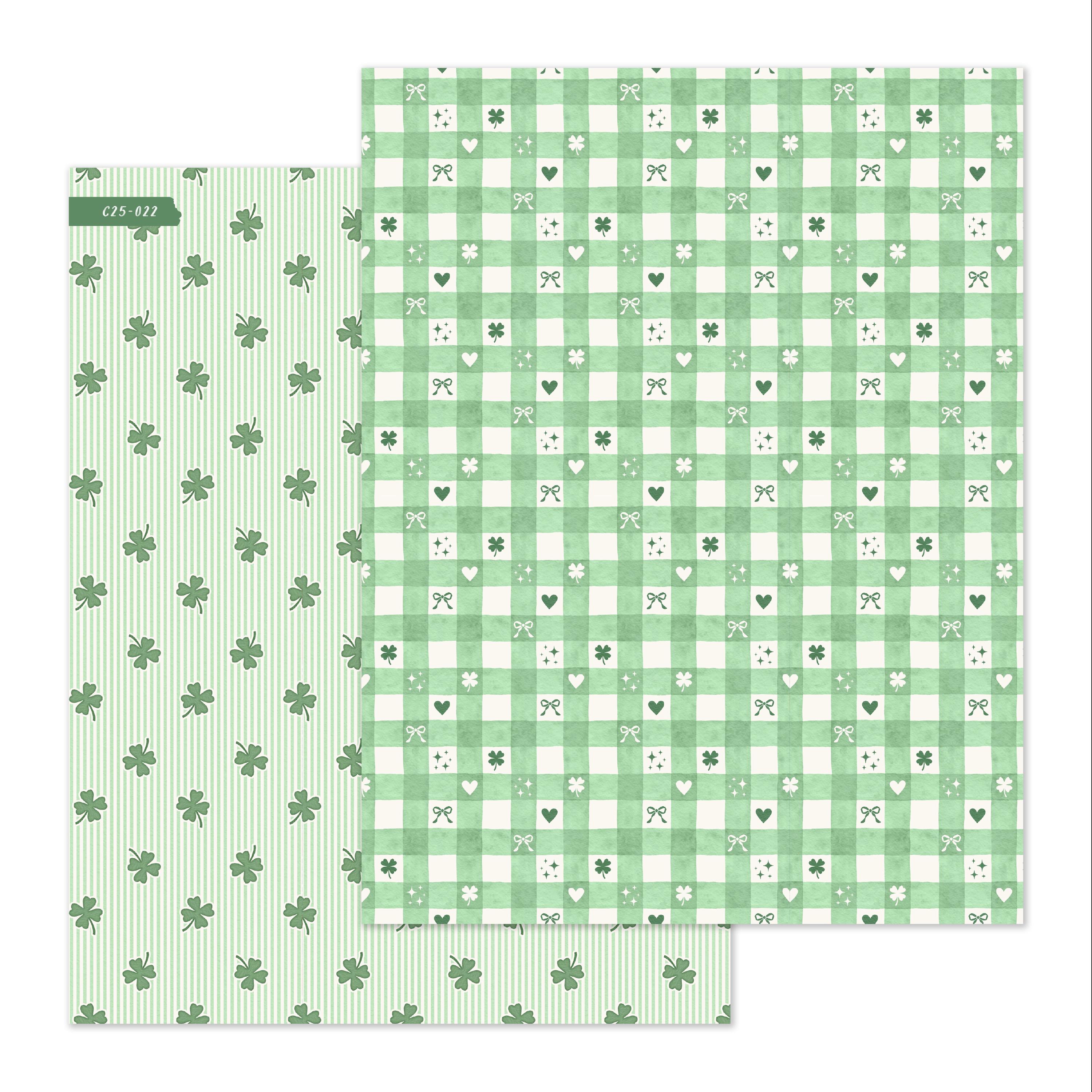 Lucky Clover • Scrapbook Paper • Double Sided Craft Paper • Patterned ...