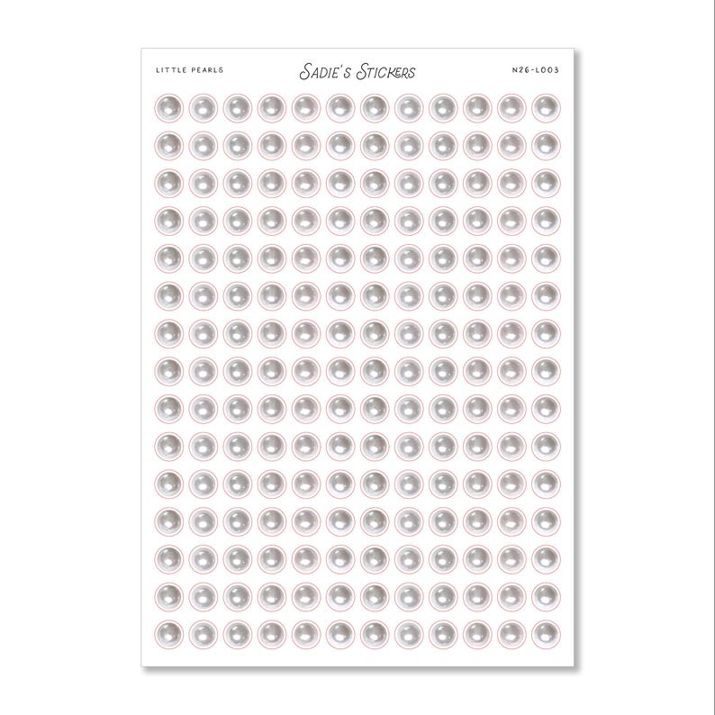 Pearl Sticker Paper Little Pearls • Junk Journal Sticker Sheet • Trinkets & Tidbits ...