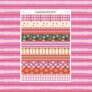 Skurril Girlie Scrapbook Washi Streifen • Junk Journal Sticker • Abreißbare gemusterte Washi Streifen Aufkleber