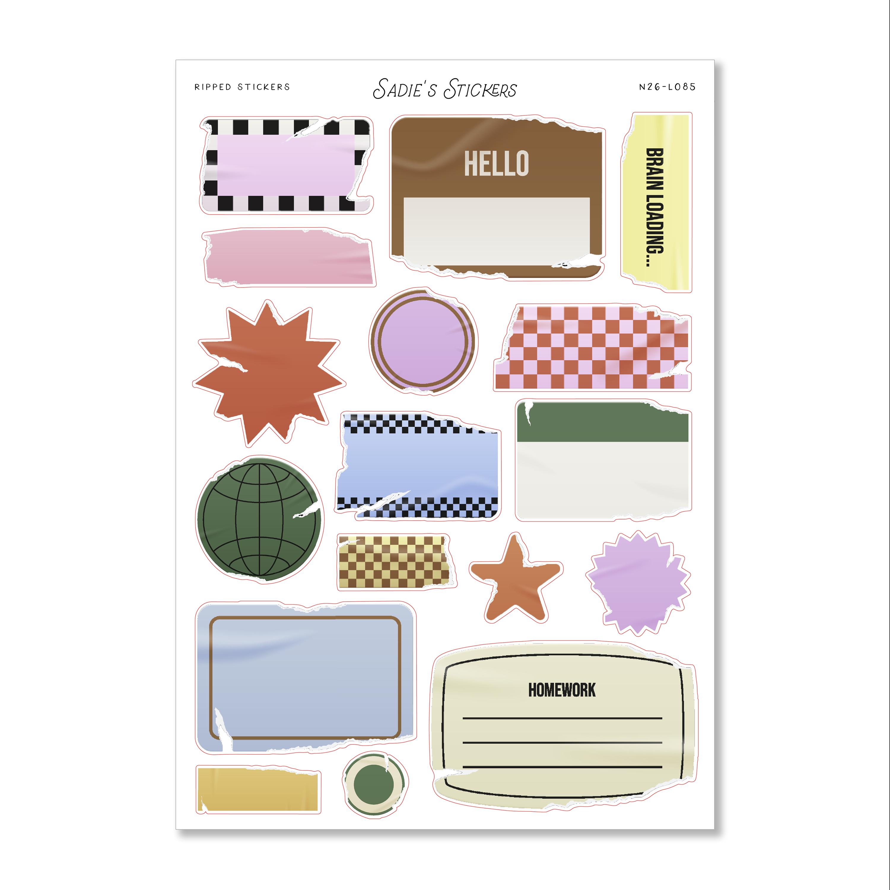 Container Ripped Stickers Ripped Stickers • Junk Journal Sticker Sheet • Trinkets and Tidbits ...