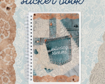 Sticker Book • Collecting Stickers • Reusable Sticker Collection Album • 5x7 or 4x6 Storage Book • For Junk Journal, Planner, Bujo, and More