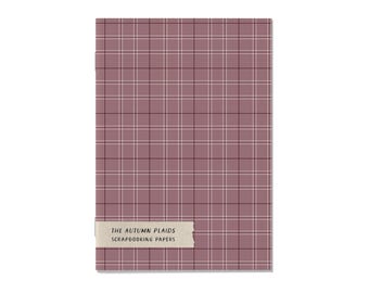 The Autumn Plaids • Scrapbooking Paper Booklet • Double Sided Craft Paper • Patterned Paper • Junk Journal, Scrapbook Paper Book