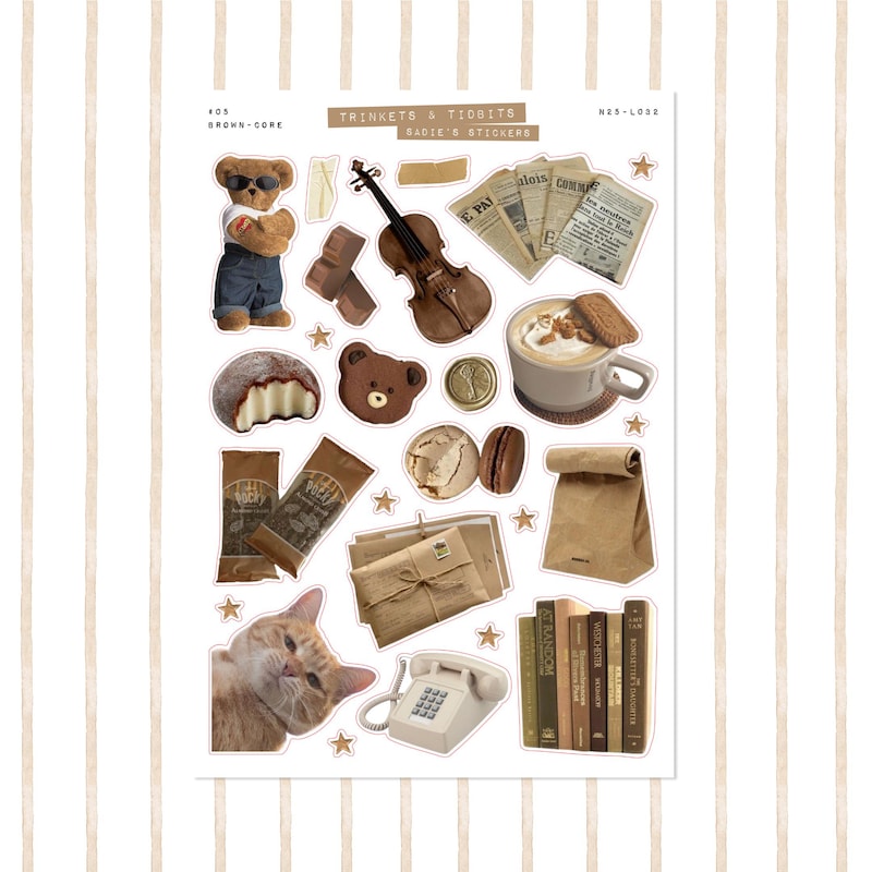 Aesthetic Brown Stickers - Etsy