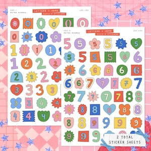 LOT de numéros de rançon rétro • Feuilles d'autocollants pour journal indésirable • Autocollants de typographie • Autocollants de scrapbooking • Vision Board • Esthétique rétro