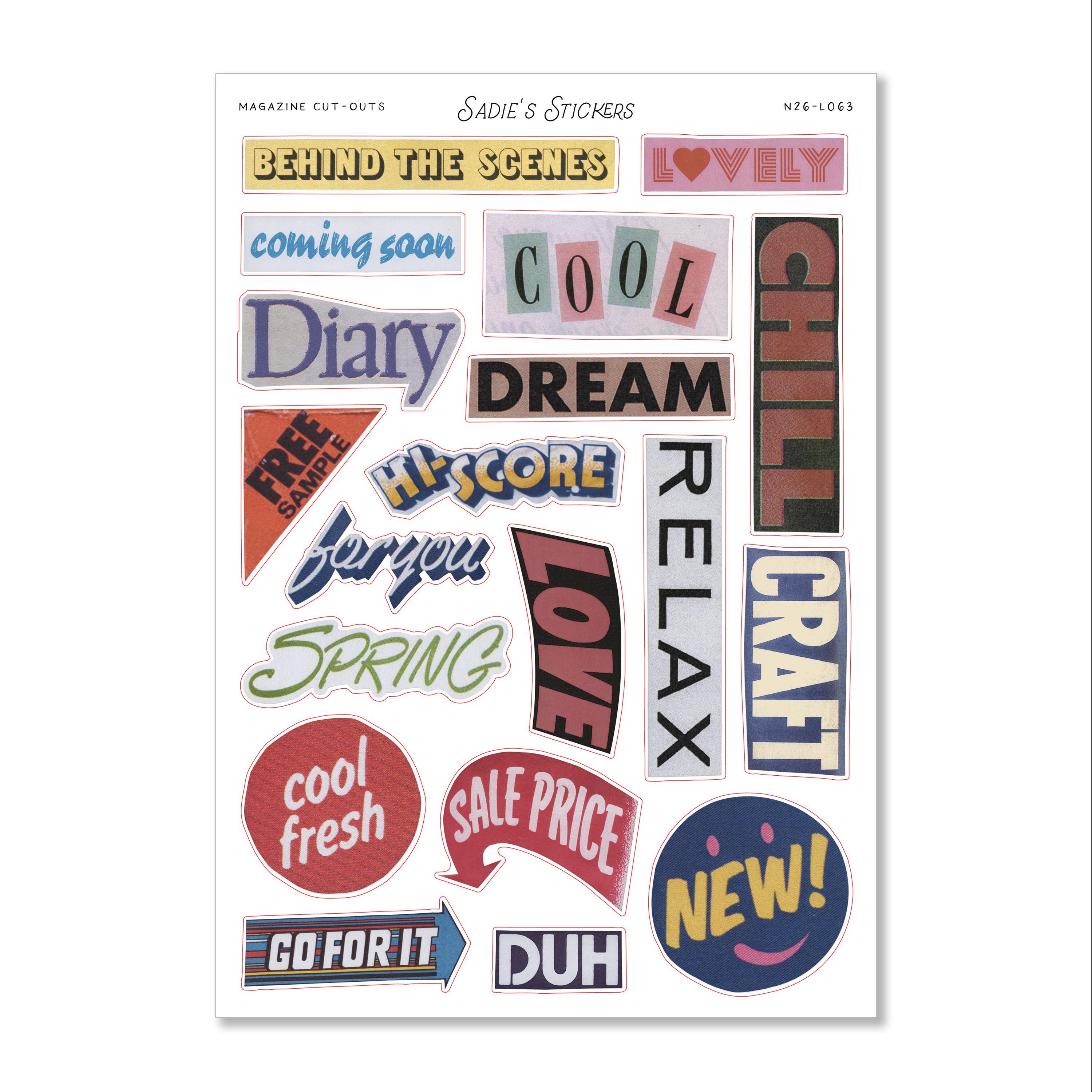 Magazine Cut-outs • Junk Journal Sticker Sheet • Trinkets and Tidbits ...