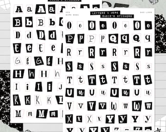 Brennendes Buch Brief SET • Junk Journal Aufkleber • Typografie Aufkleber • Scrapbook Aufkleber • Vision Board • Retro Ästhetik