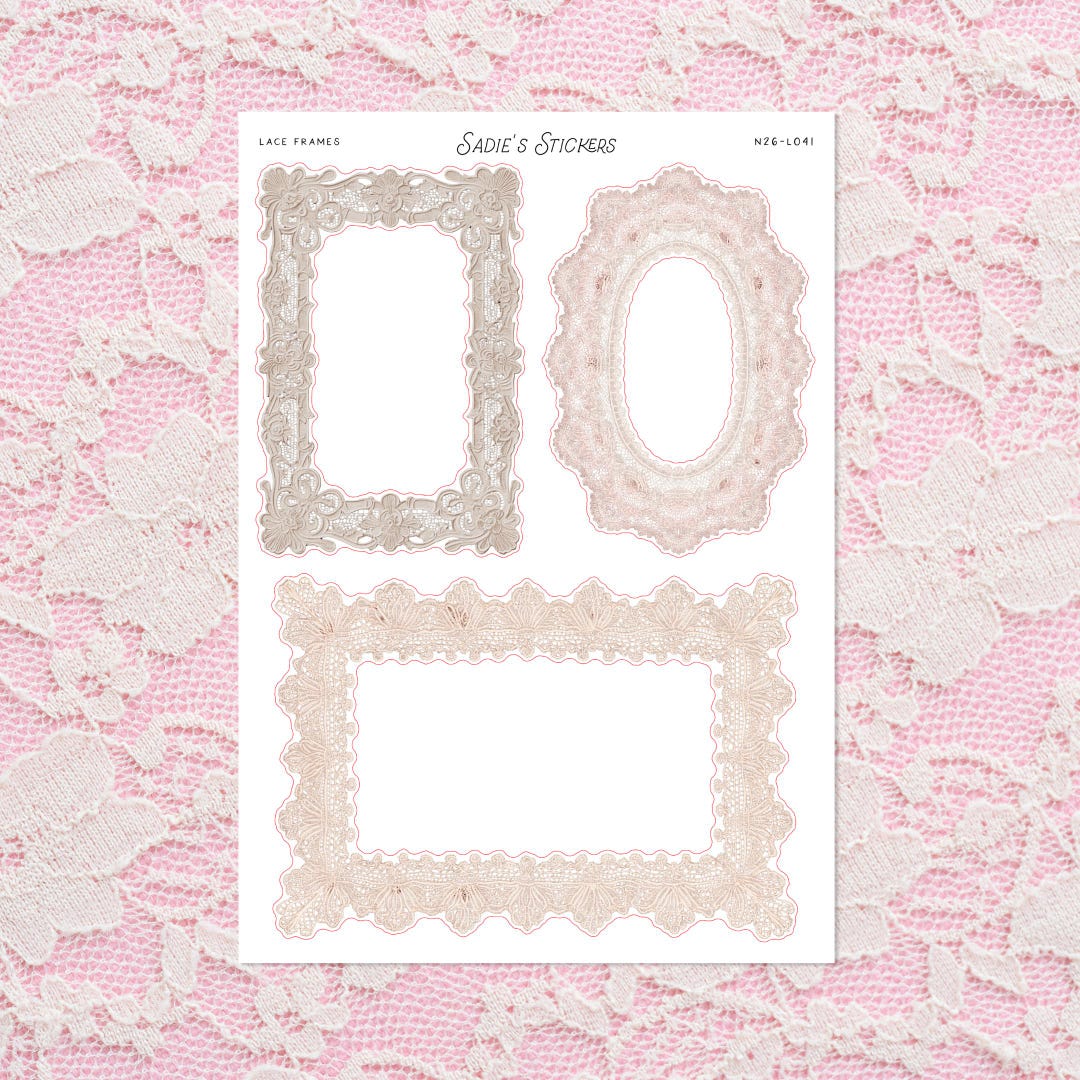 Lace Frames • Junk Journal Sticker Sheet • Trinkets & Tidbits ...